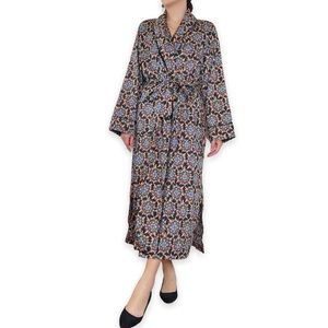 Peruvian Connection Tan and Black Kimono Robe